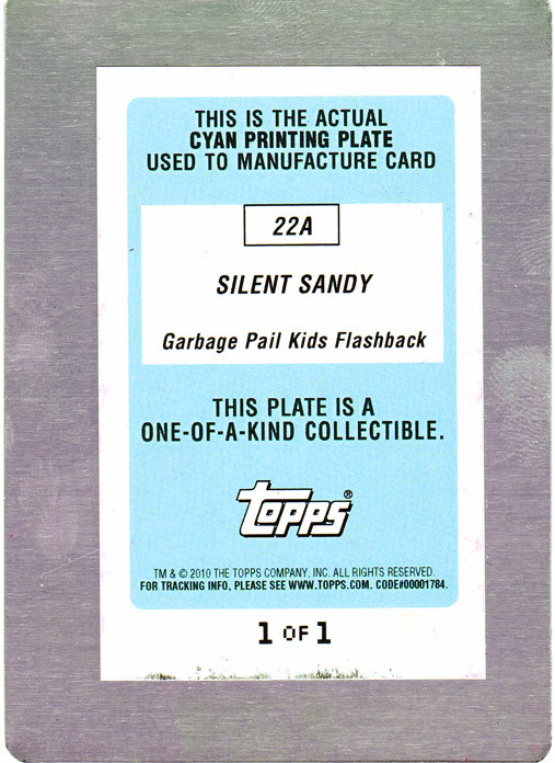 22a Garbage Pail Kids Flashback Printing Plate Cyan - Back
