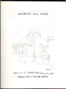 Garbage Pail Kids #558 Pencil Art